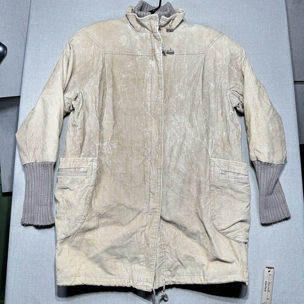 Vintage Bridgewear Coat Jacket Womens M Corduroy Tan Zip